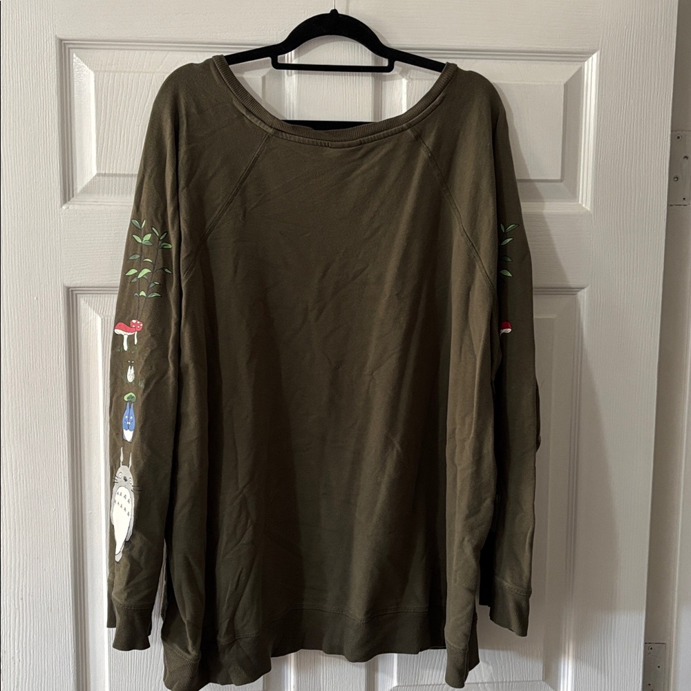Totoro Art Long Sleeve Crewneck Sweatshirt - Picture 4 of 5